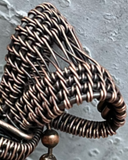 Oxidized Copper Wire Woven Green Aventurine Pendant