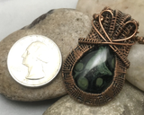Handmade Oxidized Copper Wire Woven Kambaba Jasper Pendant Necklace