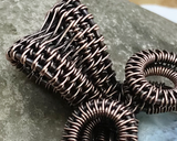 Handmade Wire Woven Oxidized Copper Larimar Swirl Pendant Necklace