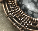 Handmade Oxidized Copper Wire Woven & Snowflake Obsidian Mini Pendant