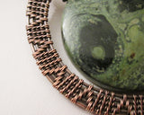 Handmade Wire Woven Oxidized Copper Kambaba Jasper Pendant Necklace